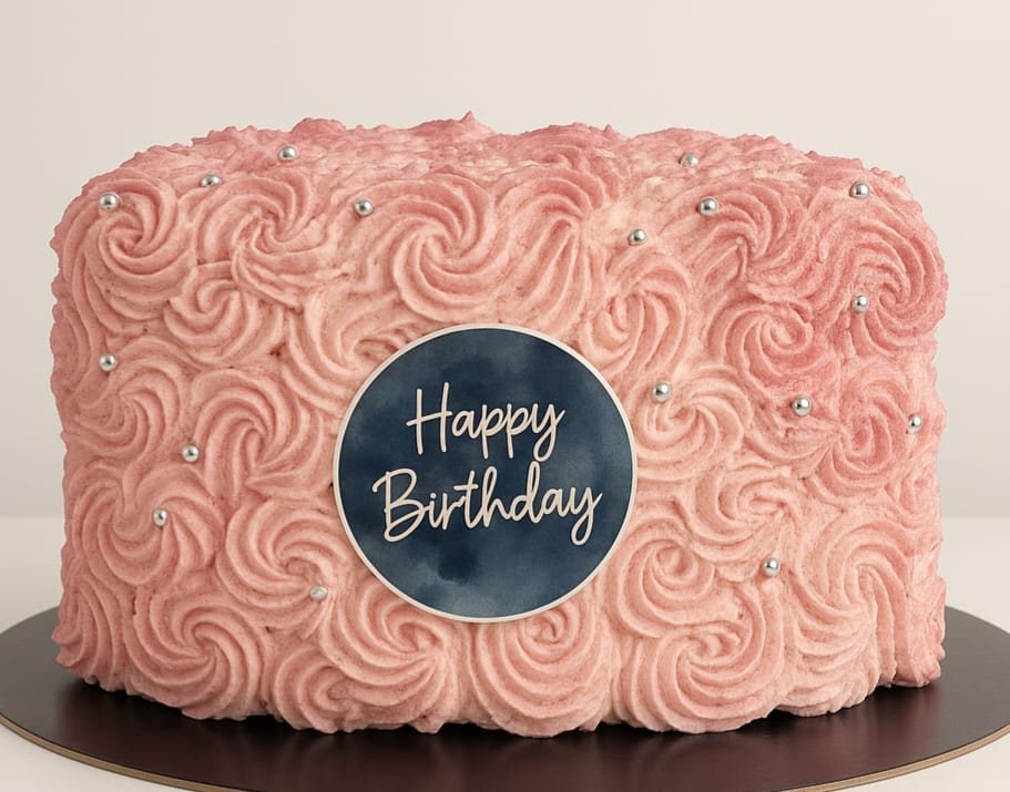 Gateau rosettes rose